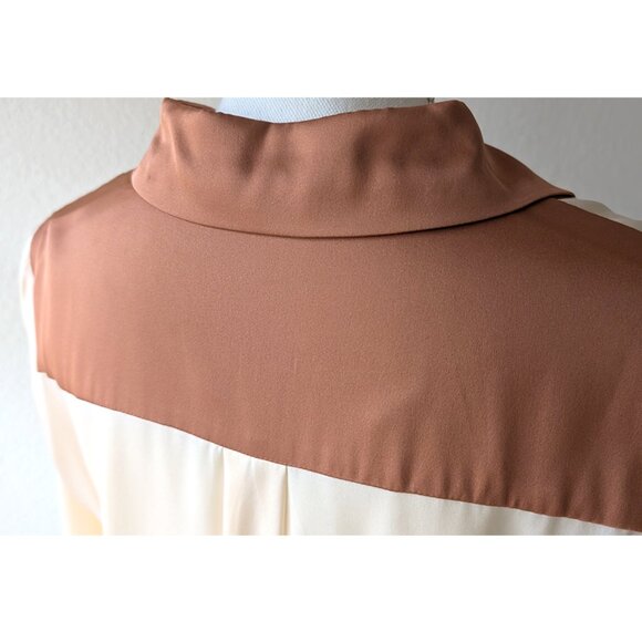 LilySilk Women Casual Color Block Silk Shirt - Size M - Picture 8 of 13